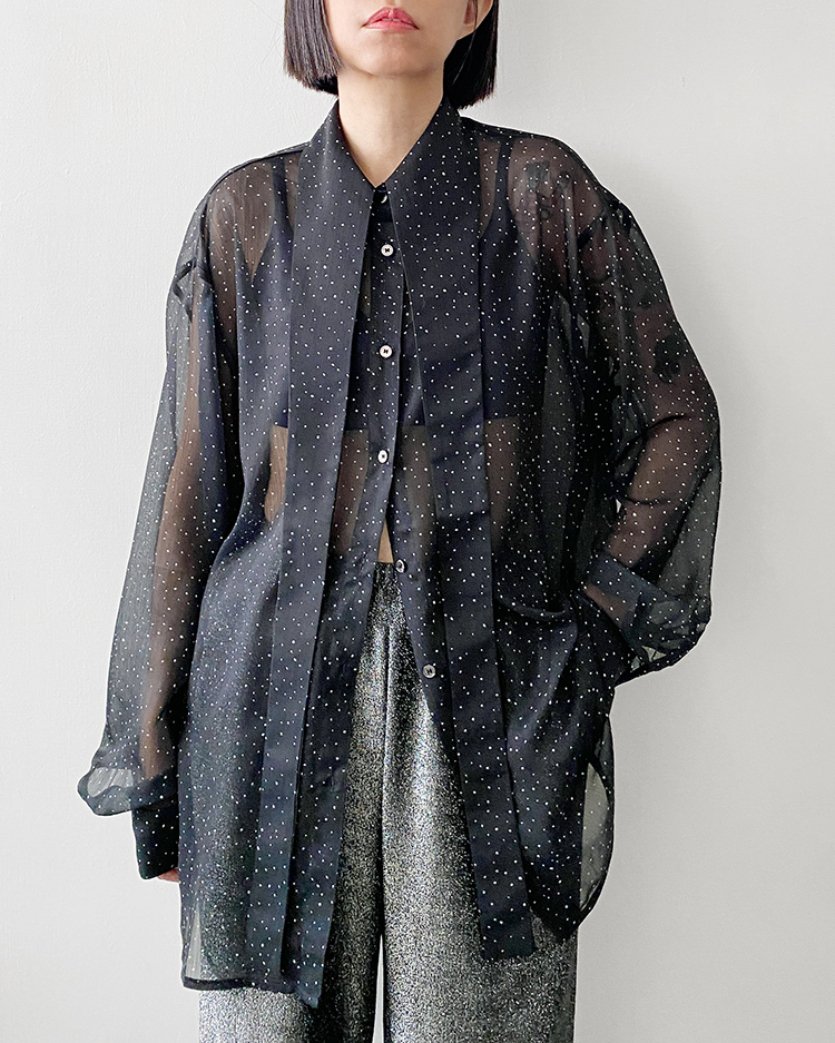 MFT- 2856 點點繫帶襯衫