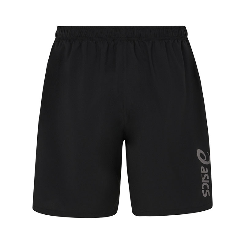 男女款 ASICS 亞瑟士 黑灰 中性 平織 吸濕 排汗 七吋 休閒 運動褲 短褲【2033B964-001】