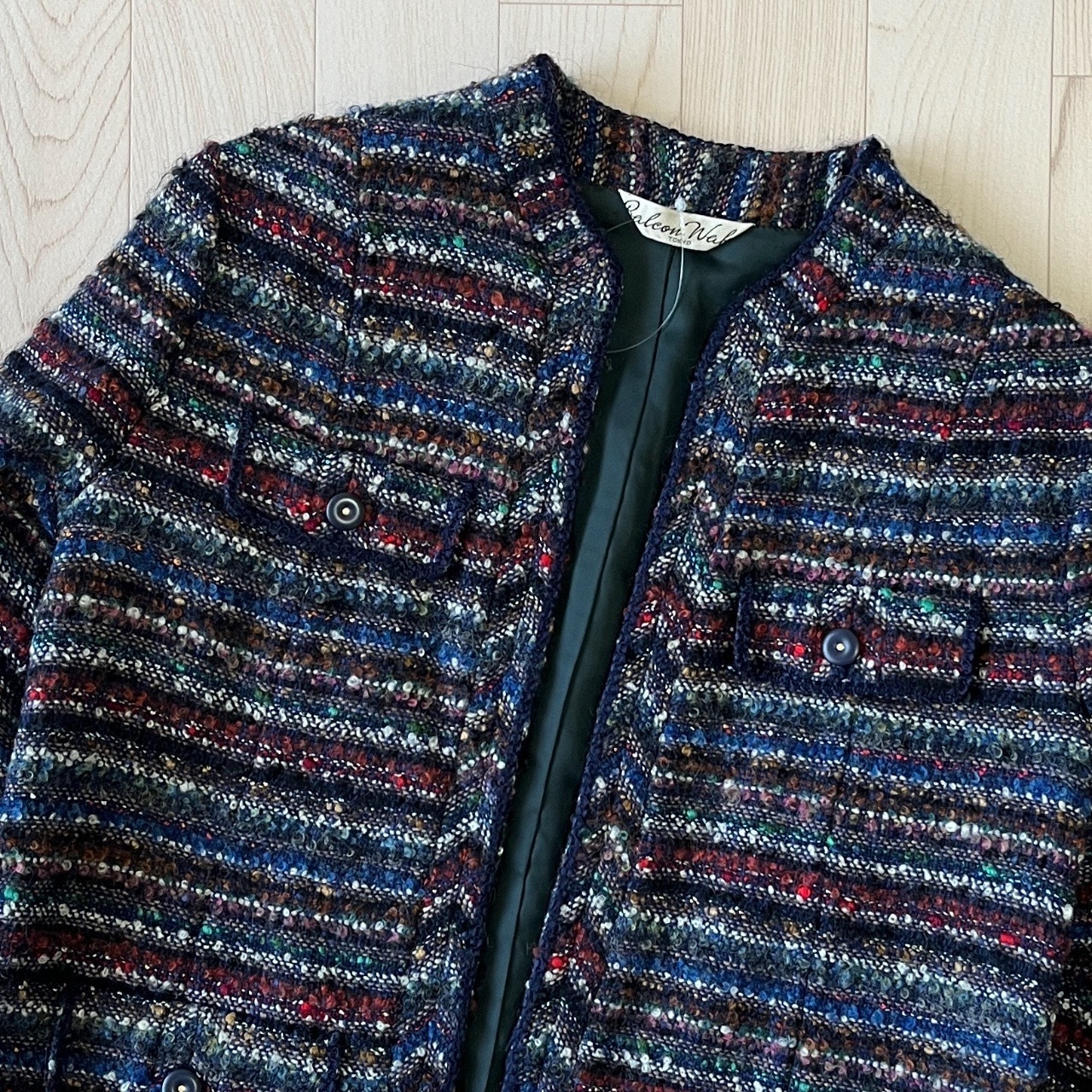 深藍色條紋古著外套