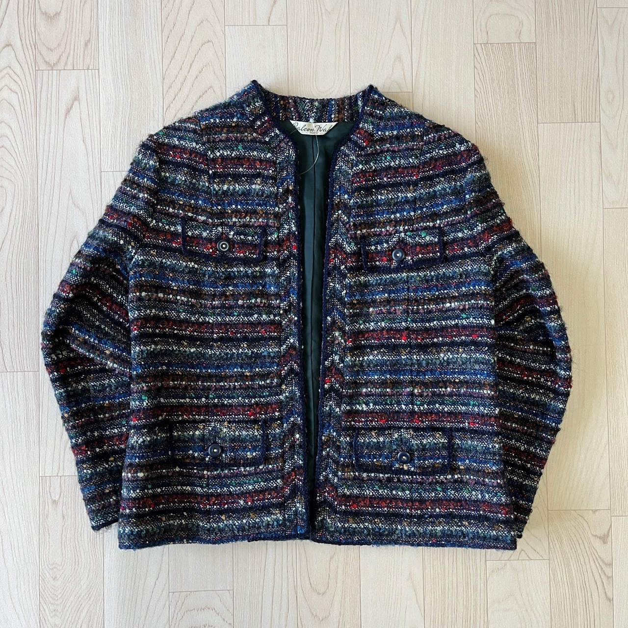 深藍色條紋古著外套