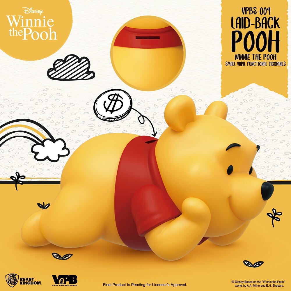 預購26/Q2 野獸國代理版 VPBS-009 小熊維尼系列 小型搪膠存錢筒 悠閒維尼款 0222