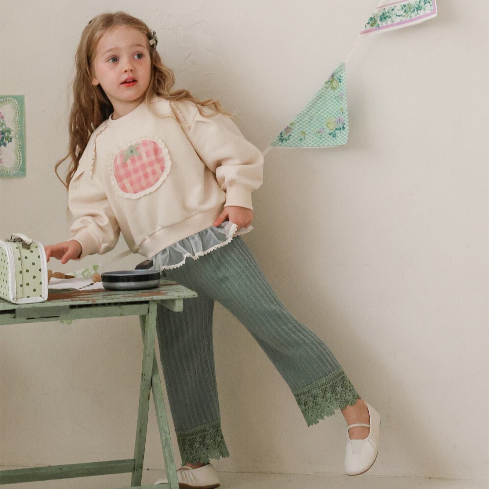 90-140 漂亮蕾絲長褲 3色