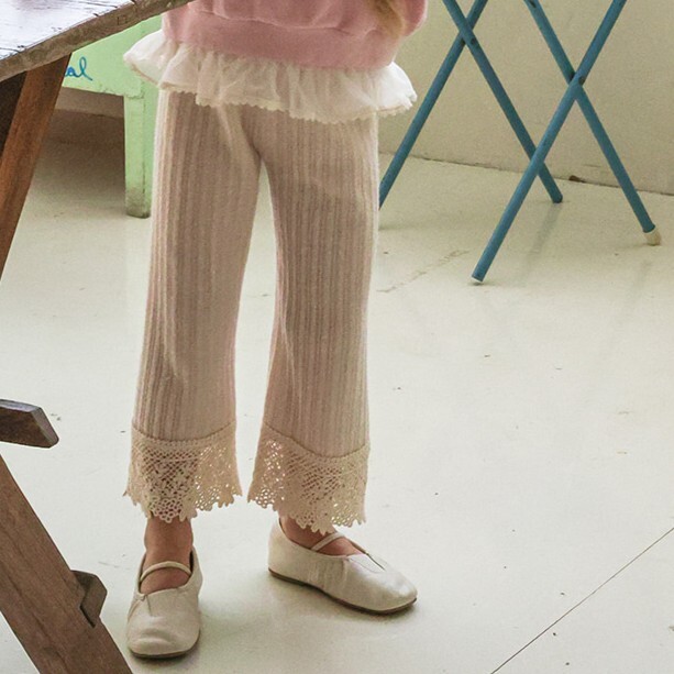 90-140 漂亮蕾絲長褲 3色