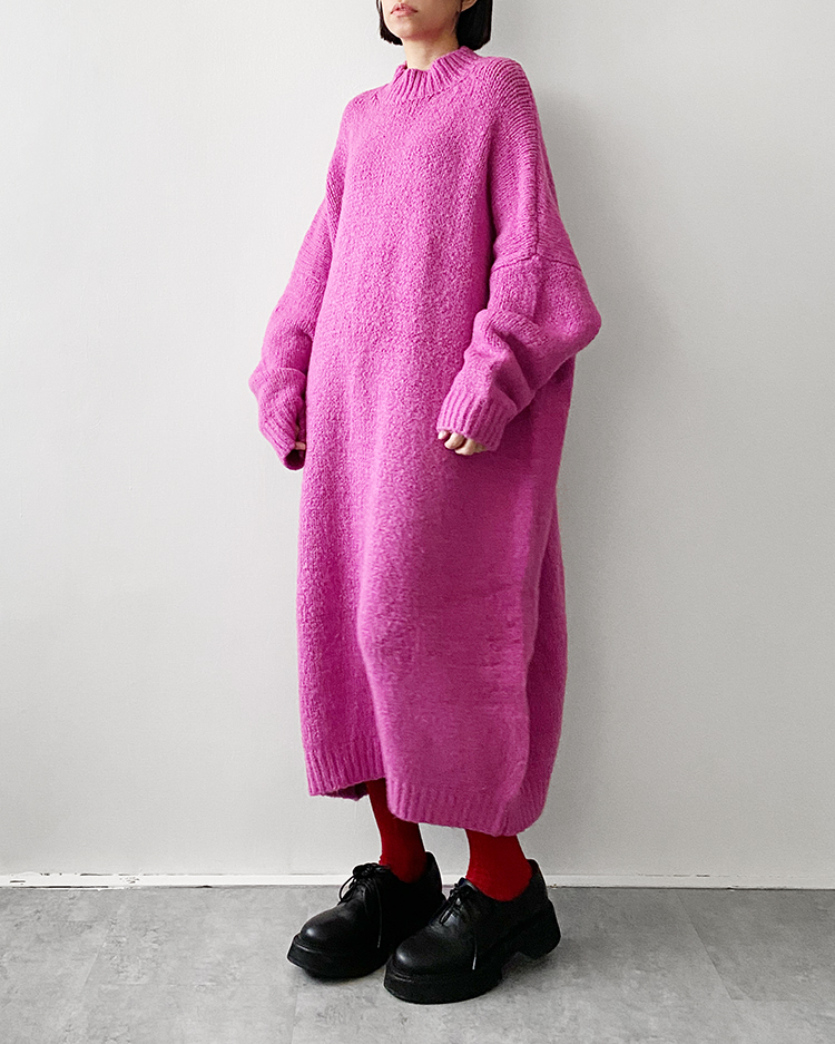 MFD-2855 勾織大毛衣洋裝 ʀᴏsᴇ