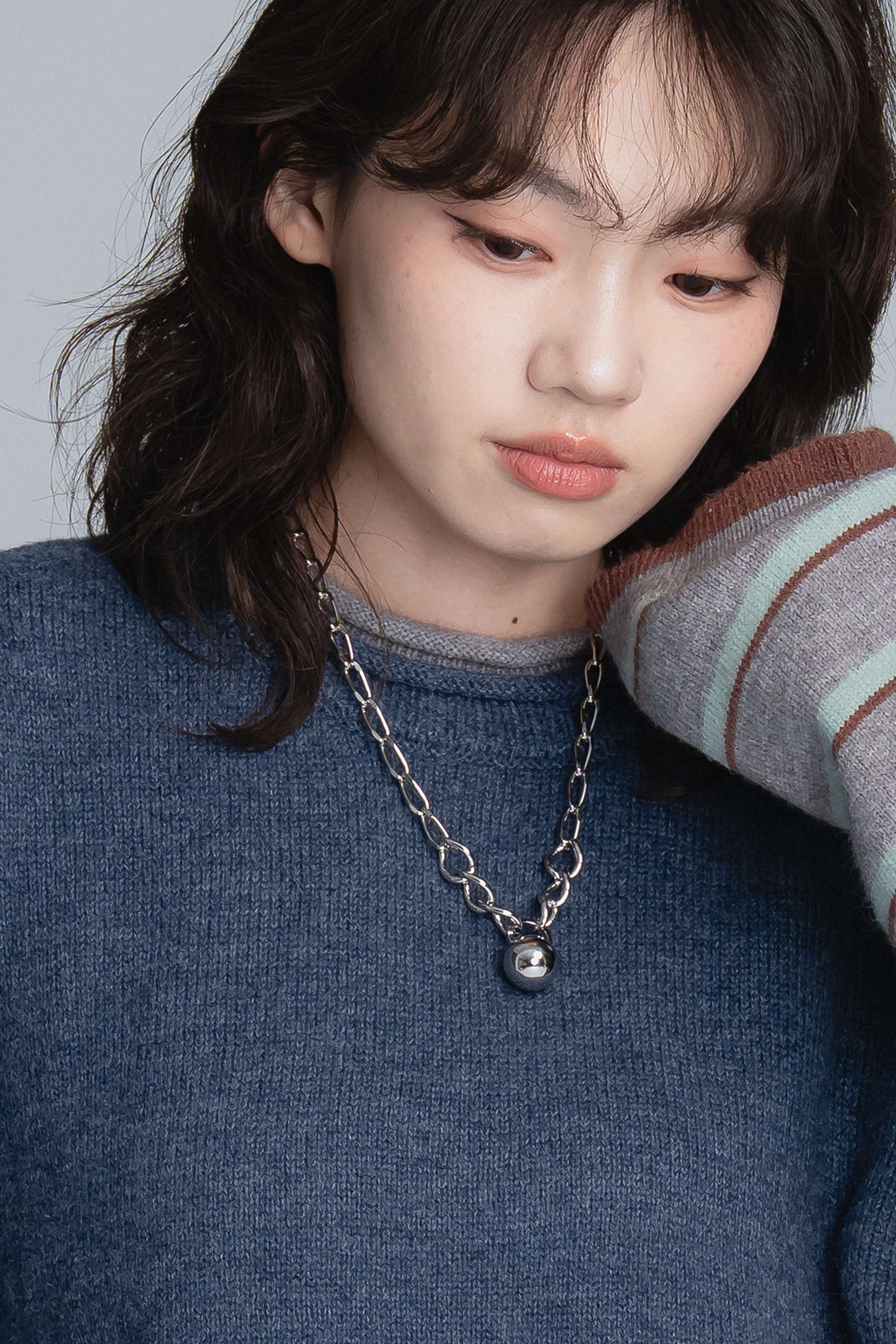 秋日KOREA｜個性大珠設計環扣項鏈