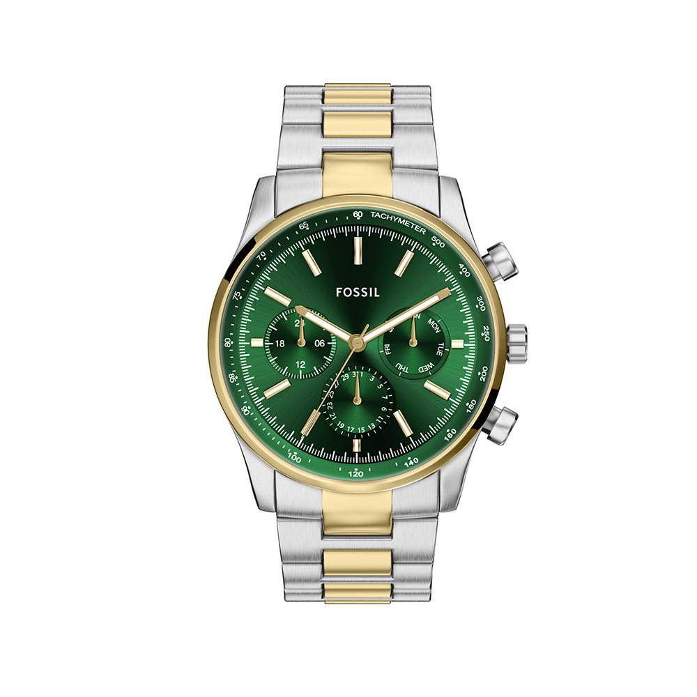 Sullivan 雅痞三眼手錶 金銀雙色不鏽鋼錶帶 44MM BQM7125