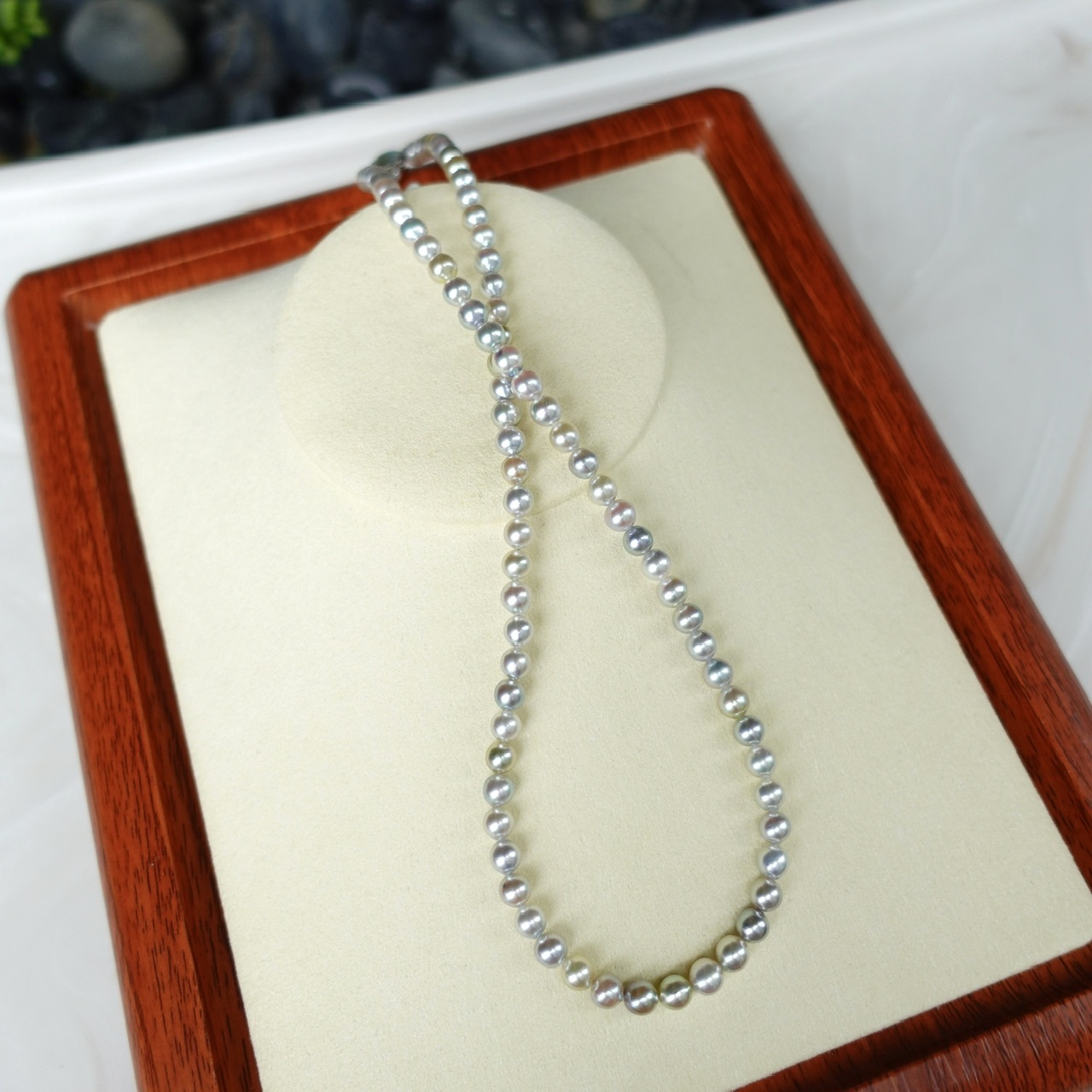 5-5.5mm 天然糖果色Akoya珍珠項鏈