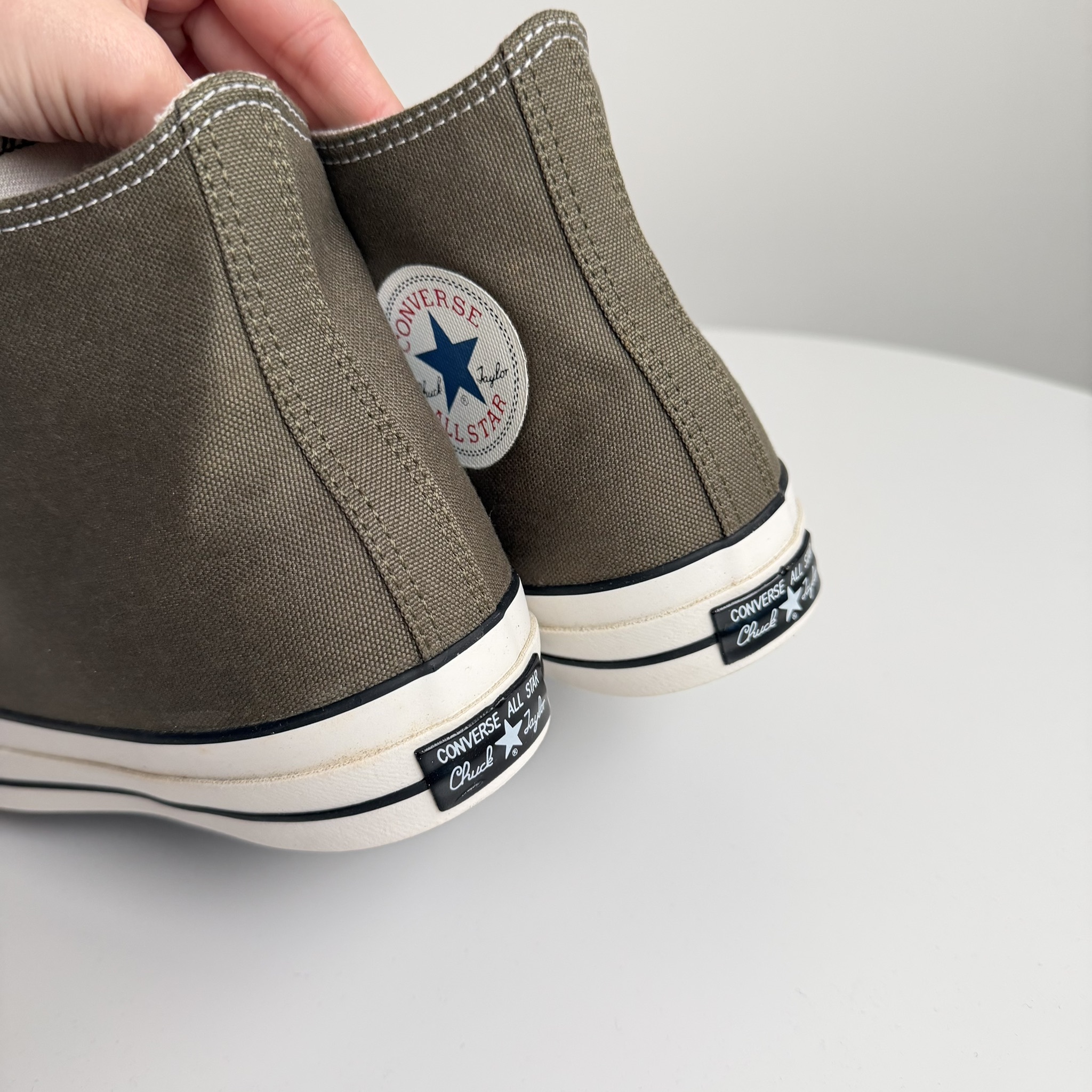 零碼出清，25.5CM┃日本 CONVERSE 100週年 REACT鞋墊 橄欖綠 高筒