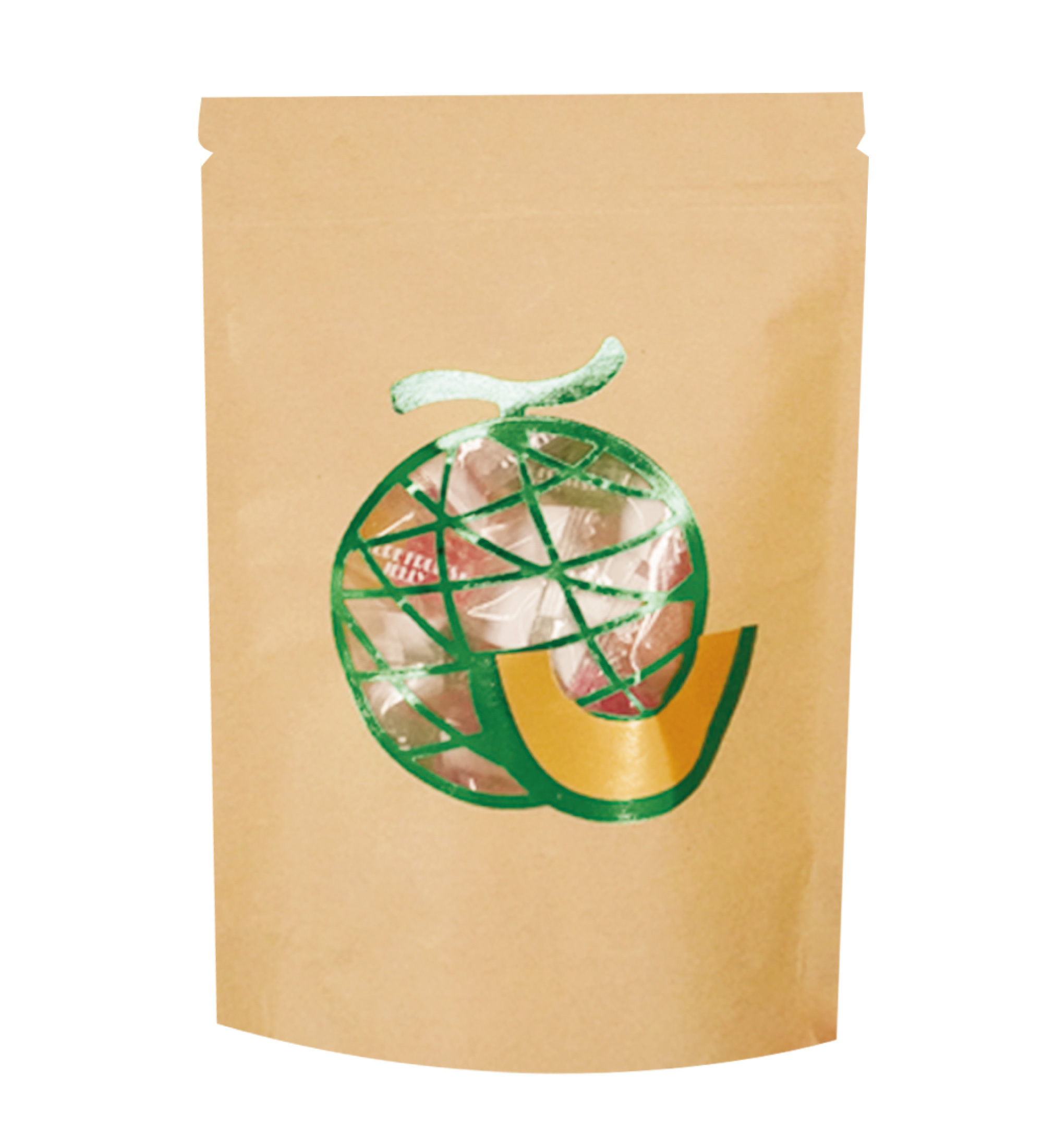 【250g】黃牛皮紙多色燙金+雷射(激光)開窗站立夾鏈袋 - 水果系列1