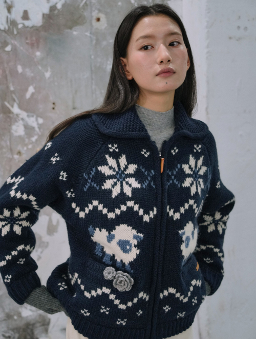 General Idea Wool Blend Cowichan Knit Jumper