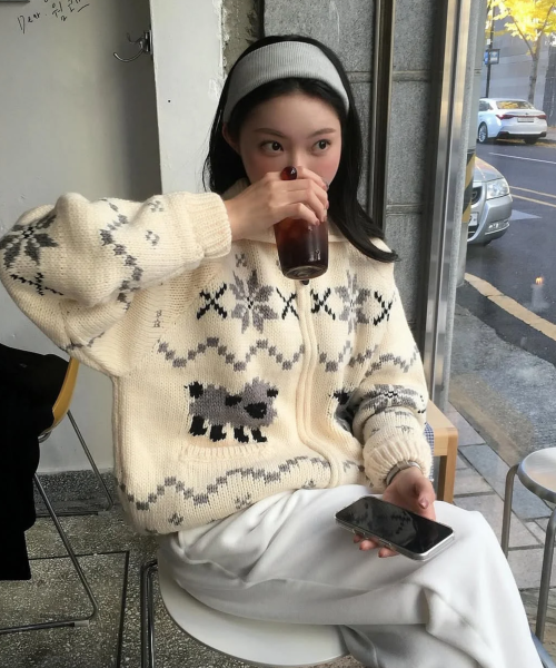 General Idea Wool Blend Cowichan Knit Jumper