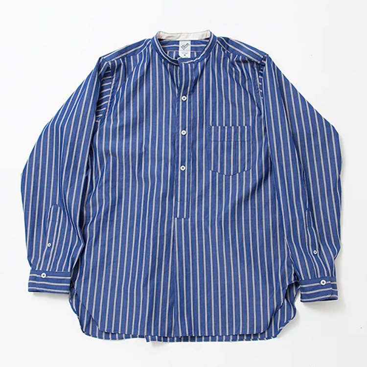 CORONA  | CS005B - WHITE COLLAR BAND NECK”BROADCLOTH STRIPE
