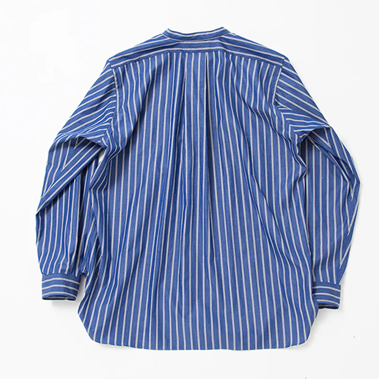 CORONA  | CS005B - WHITE COLLAR BAND NECK”BROADCLOTH STRIPE