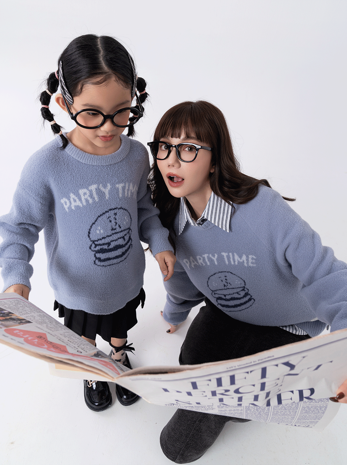 五分糖緹花大圖毛衣【童裝】【親子款】