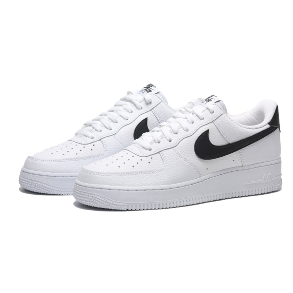 NIKE 休閒鞋 FORCE 1 全白黑勾 荔枝皮 情侶 男女 CT2302-100