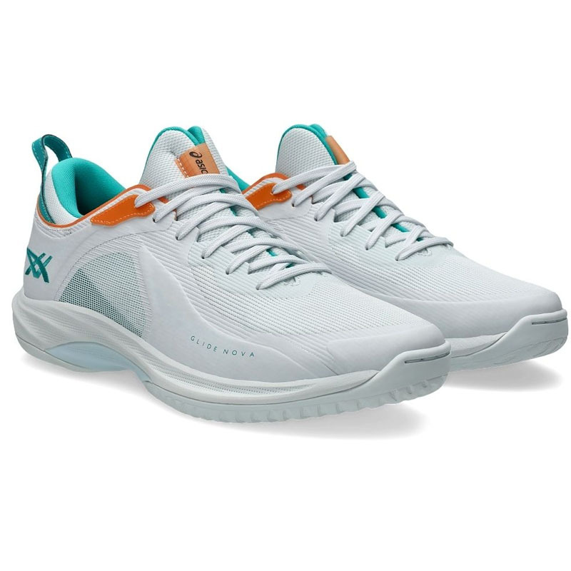 〈西門門市現貨〉男鞋 ASICS GLIDE NOVA FF 4 白綠湖水色 包覆 吸震 回彈 運動 耐磨 籃球鞋【1063A105-401】