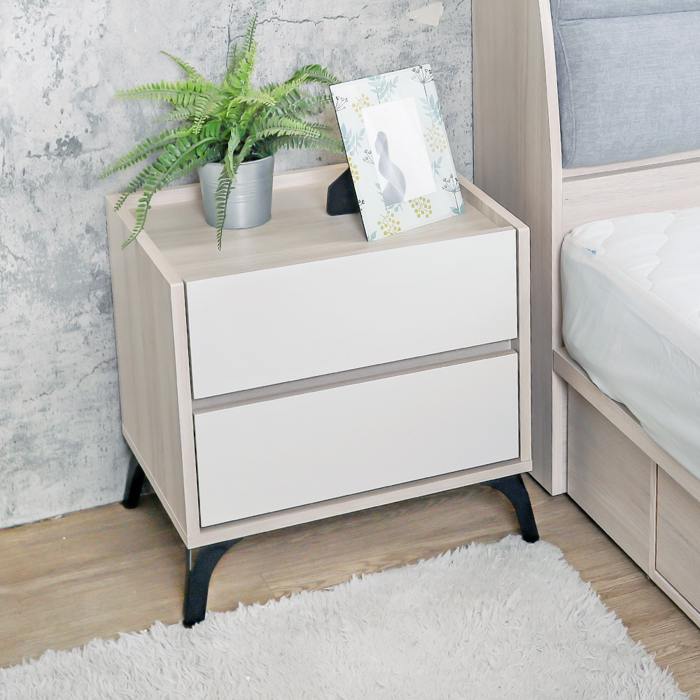 菲斯1.7尺床頭櫃/二抽收納櫃/置物櫃