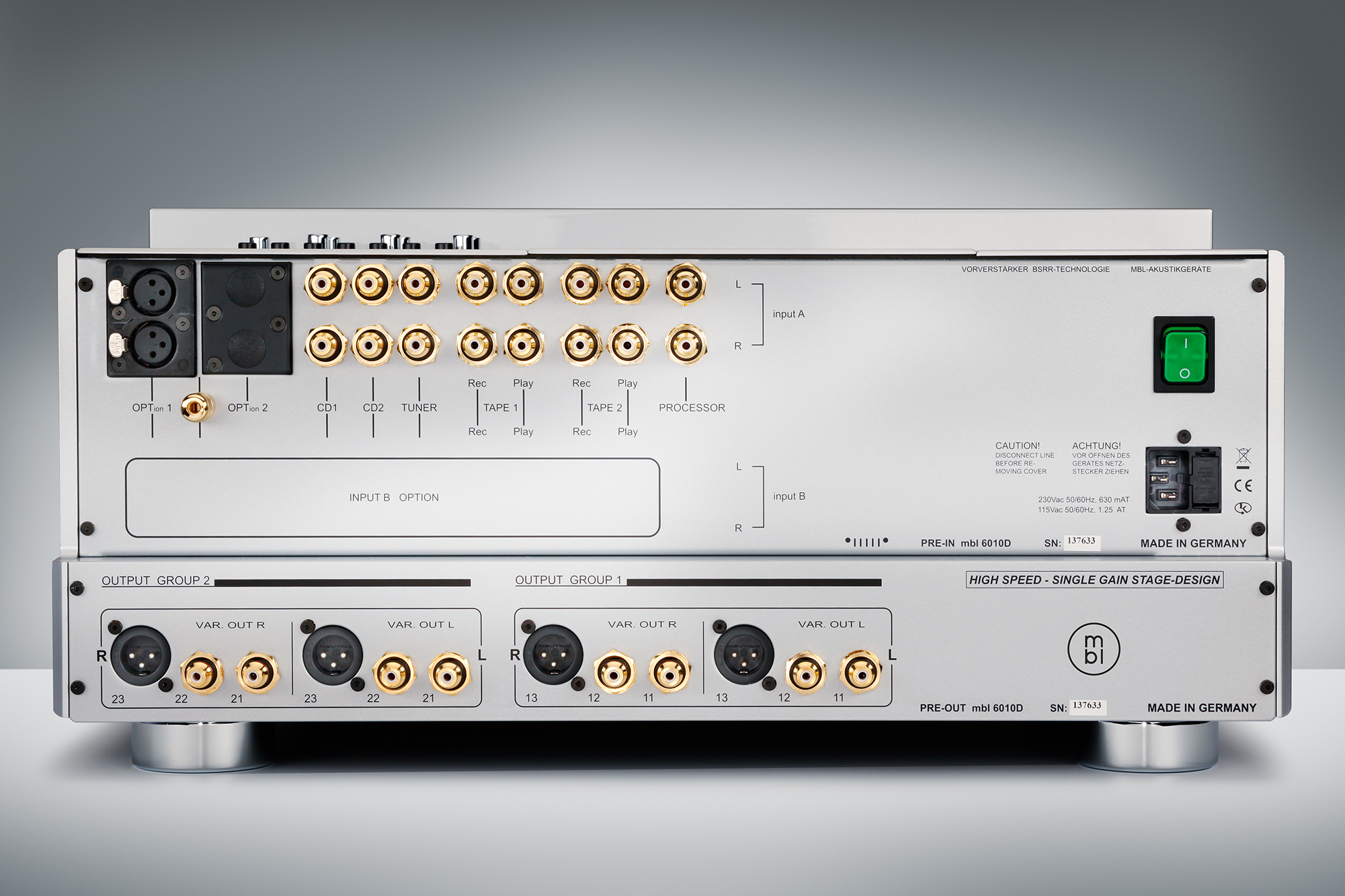 MBL 6010 D Preamplifier 參考級前級放大器 Reference Line Back Panel