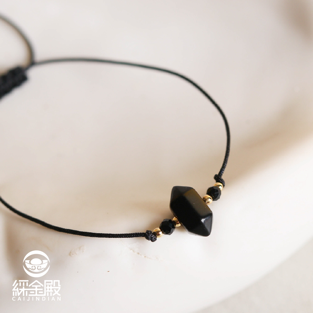 黑曜石-半寶石開運手繩｜避邪擋煞｜淨化負能量｜穩定情緒｜過爐加持【綵金殿】