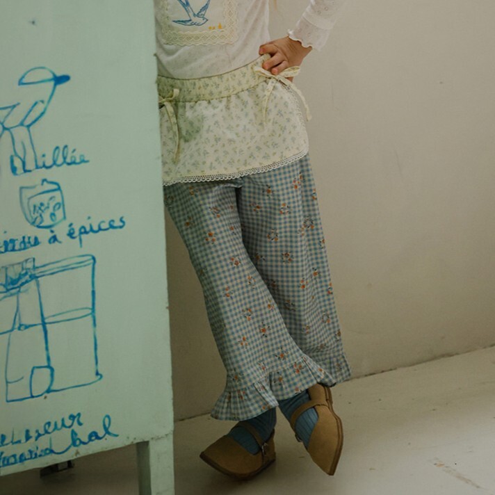 90-140 復古花紋造型長褲 2色