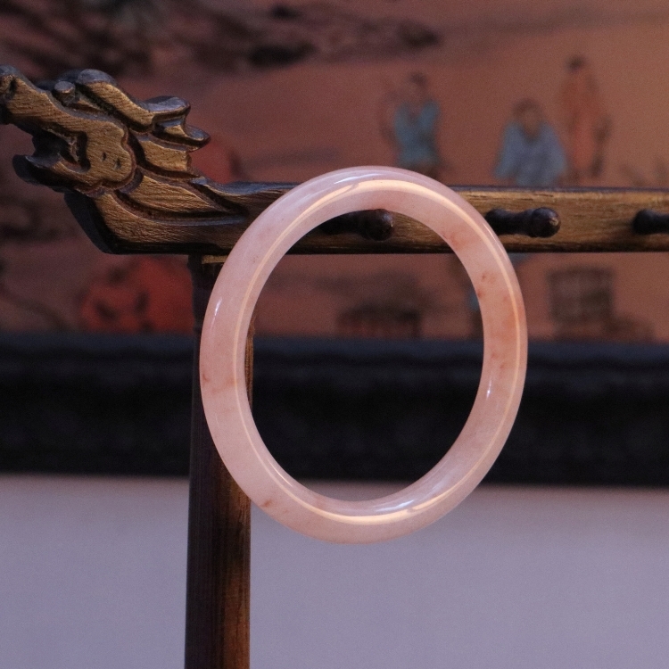 【天然石水晶手鐲】圈口尺寸56～57 新年包裝❤️粉色暈染/濃粉溫潤光/水墨淡彩桃花釀