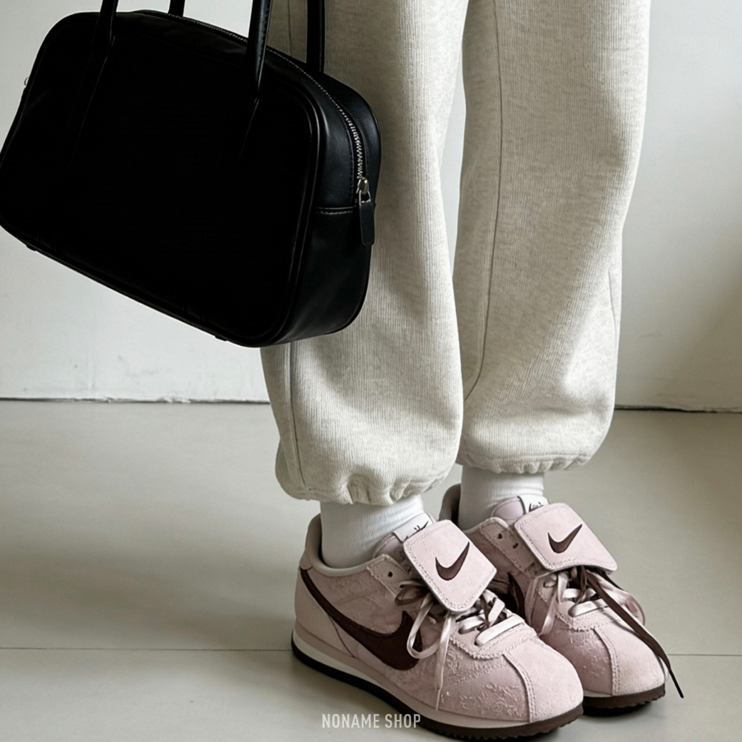 NIKE CORTEZ TEXTILE 翻鞋舌 蕾絲 雙鞋帶 復古 阿甘鞋 玫瑰粉 (女款)