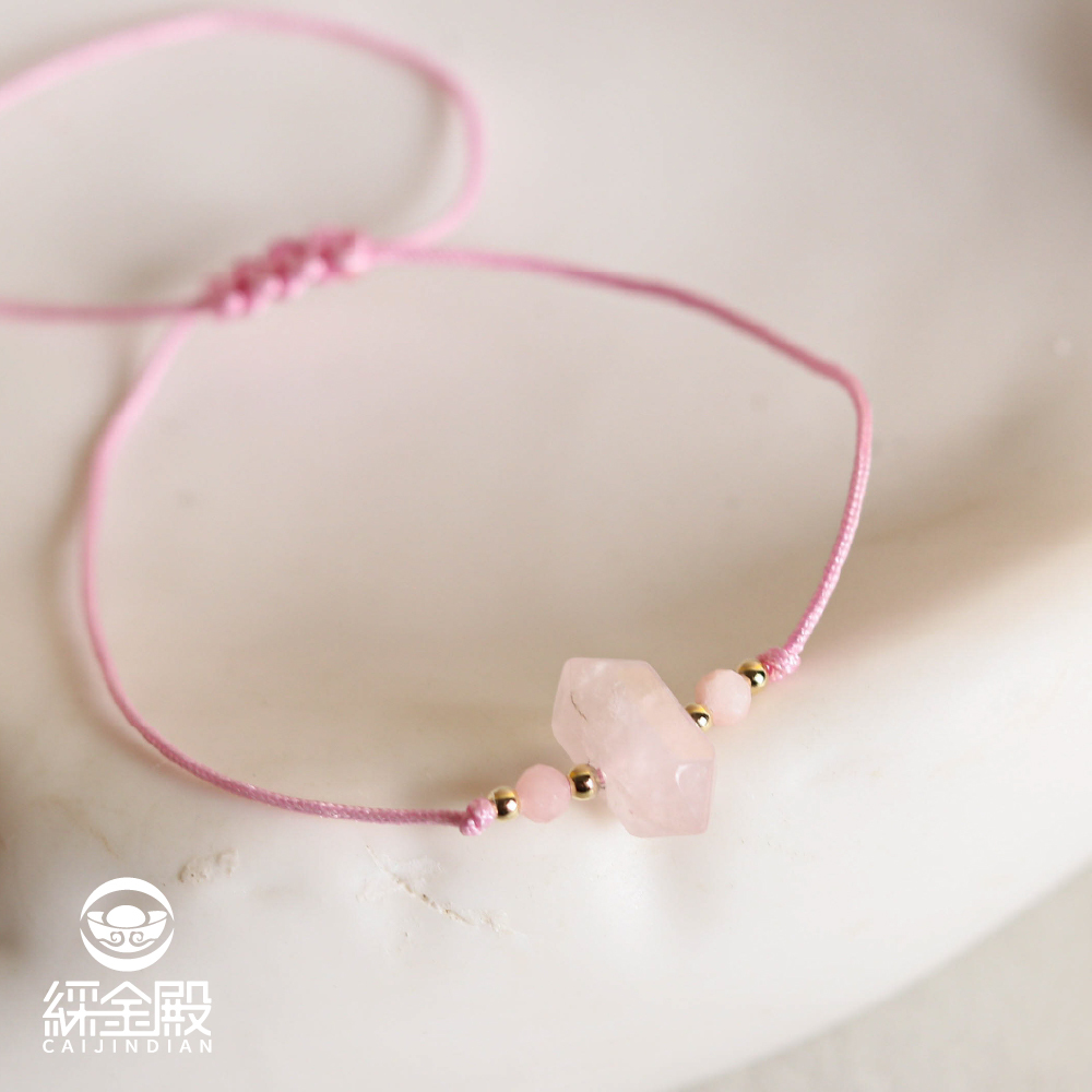 粉水晶-半寶石開運手繩｜招桃花｜增進人際關係｜療癒情感｜過爐加持【綵金殿】