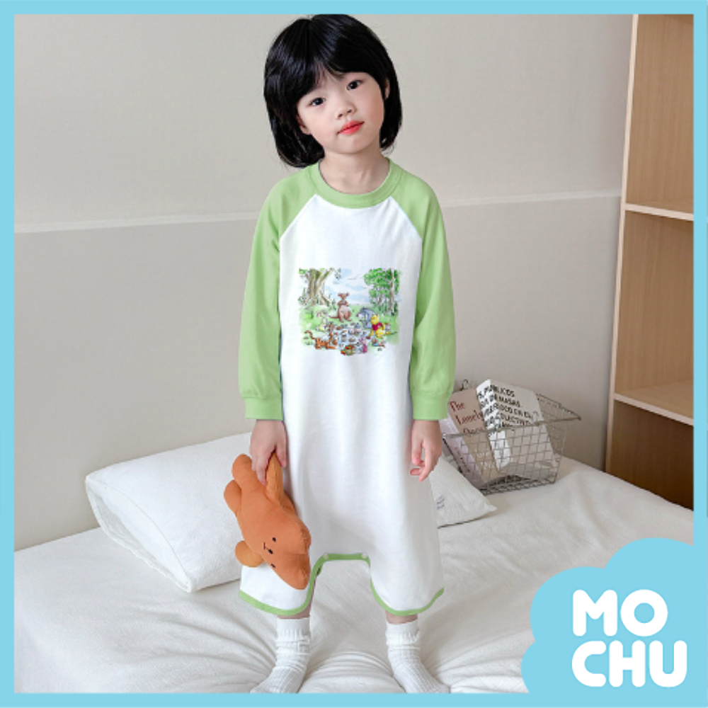 森林野餐長袖家居睡裙