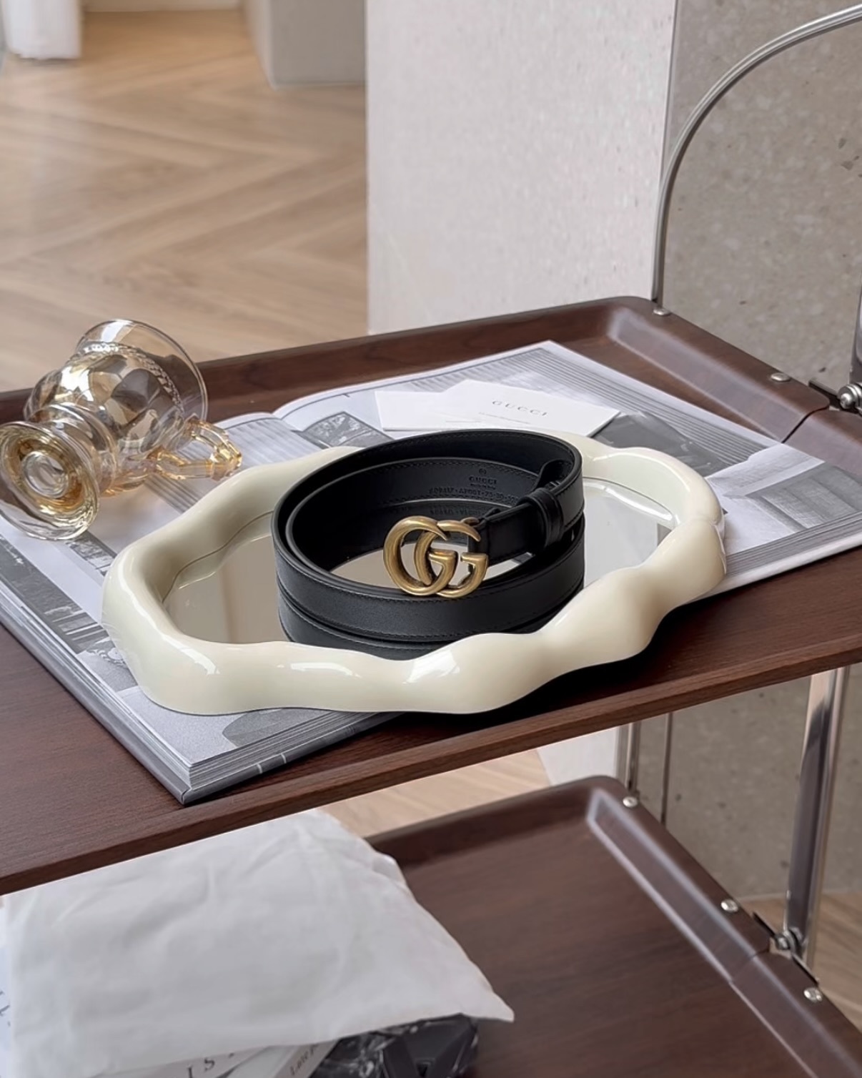 GUCCI｜經典GG皮帶 寬2CM  黑金