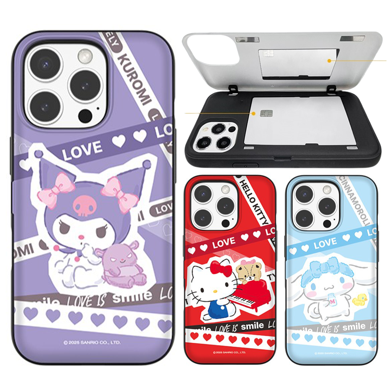 Sanrio - Door Card Case - 翻蓋插卡槽防撞手機雙層保護殼 TY