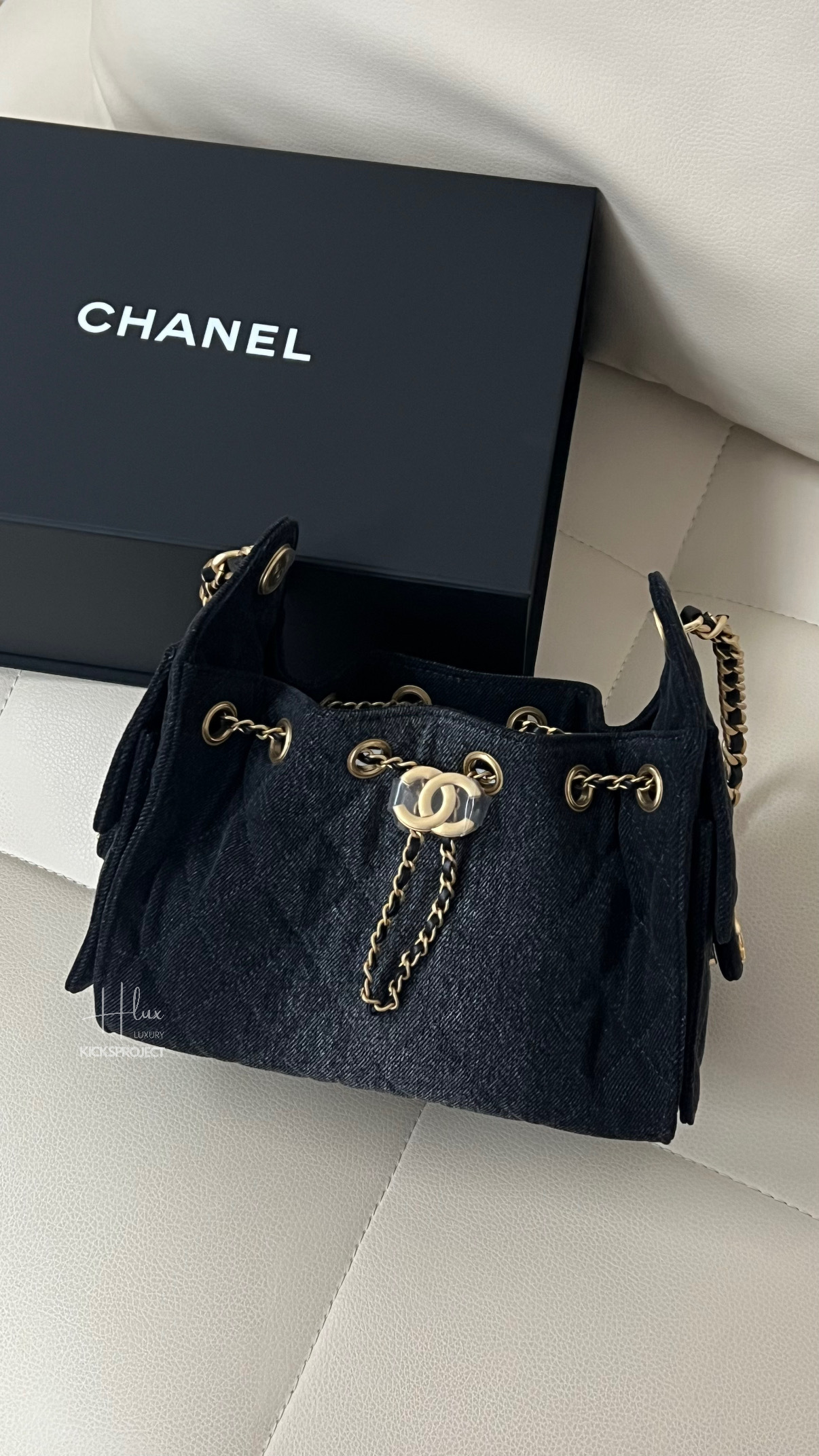 Chanel 26P mini 25 bag 黑色牛仔布