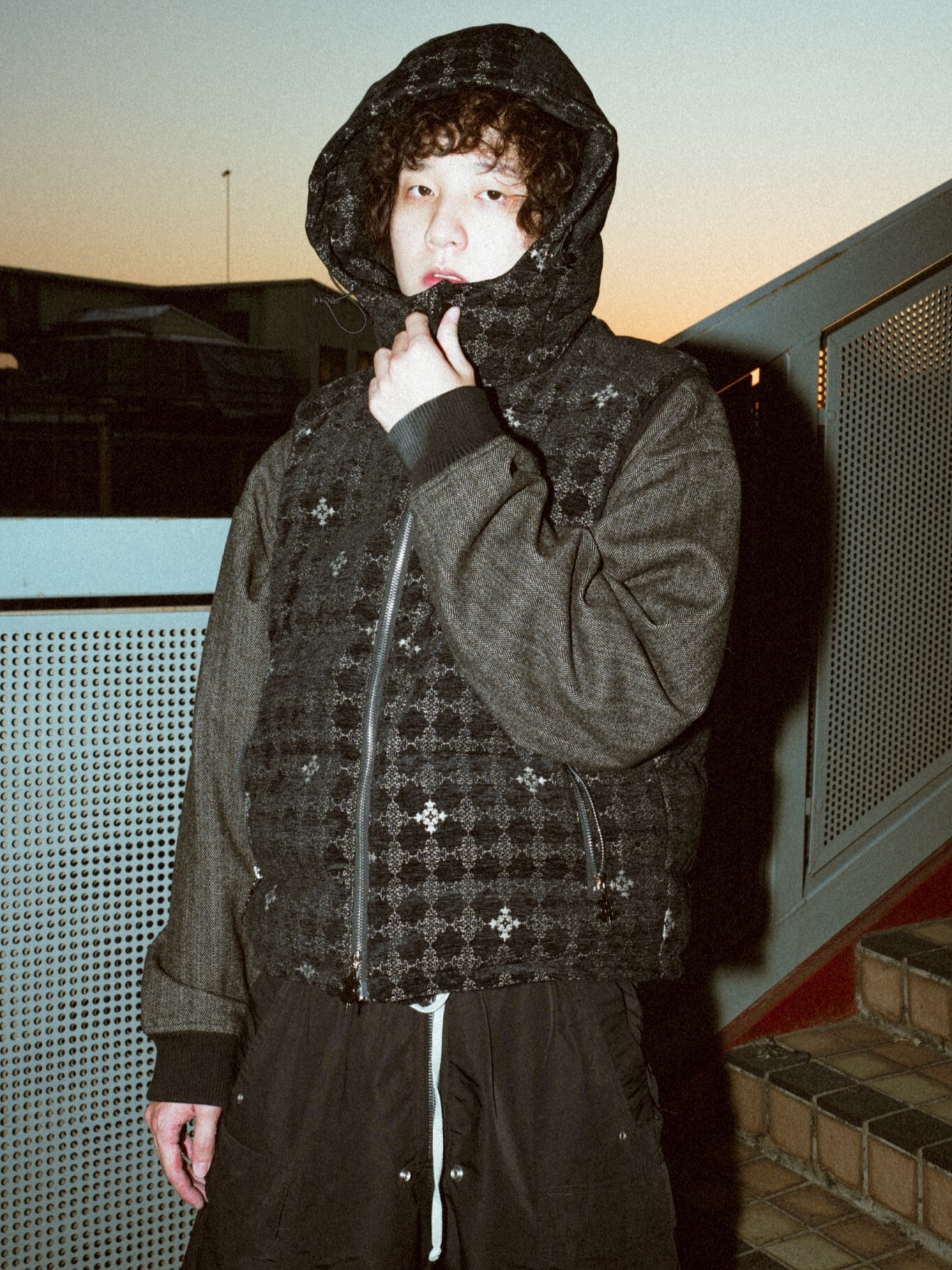 ATONE STUDIO 滿版皇家十字Logo 光澤感充棉背心 ‘’ATONE Custom Jacquard Puffer Vest‘’