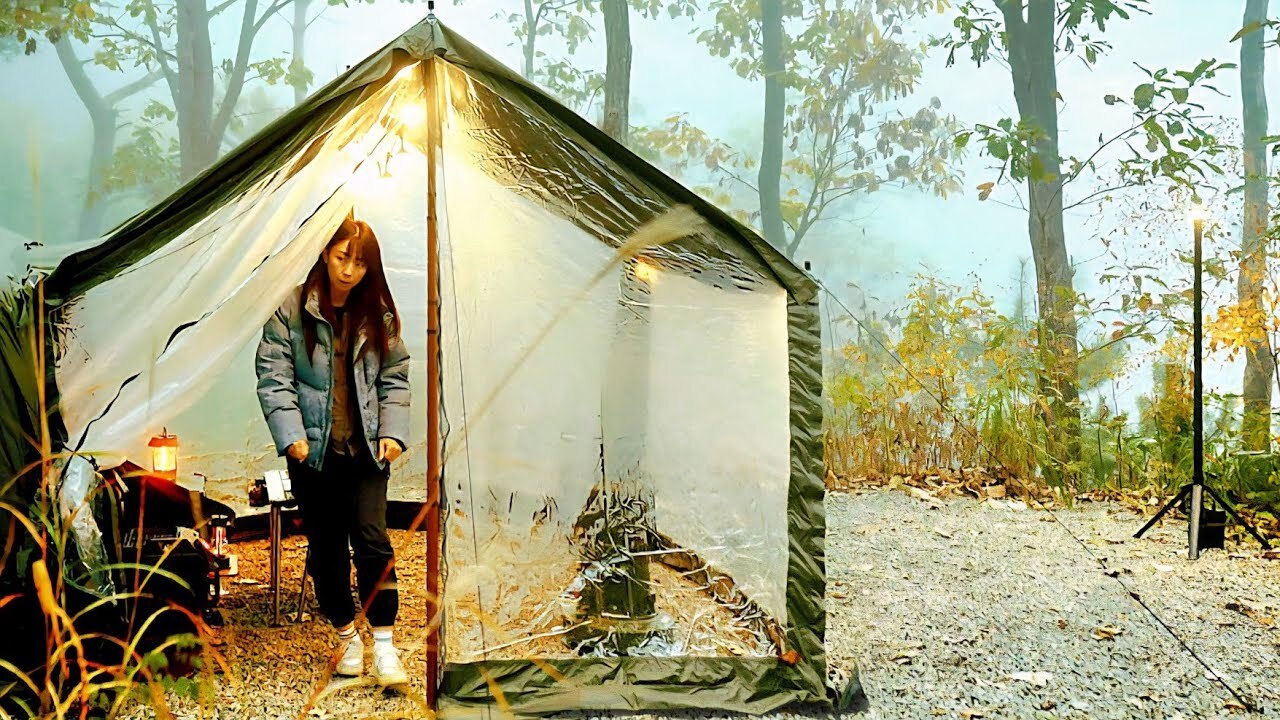 在霧氣瀰漫的森林裡 用 Wave 充氣帳裡煮關東煮 🍢🍲🫖
