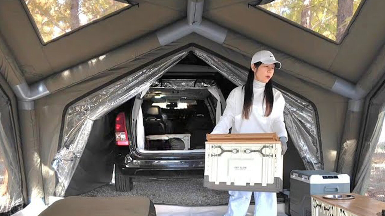 難怪大家愛用車泊帳 ❤️ HUB 樞紐 充氣帳對接 一個人露營