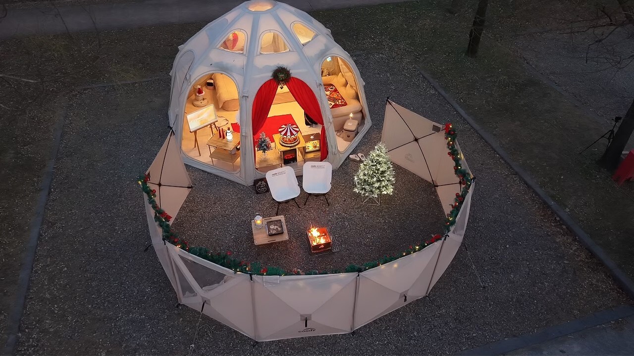 Aurora 5m 充氣帳 打造聖誕宮殿 冬夜看火 ASMR