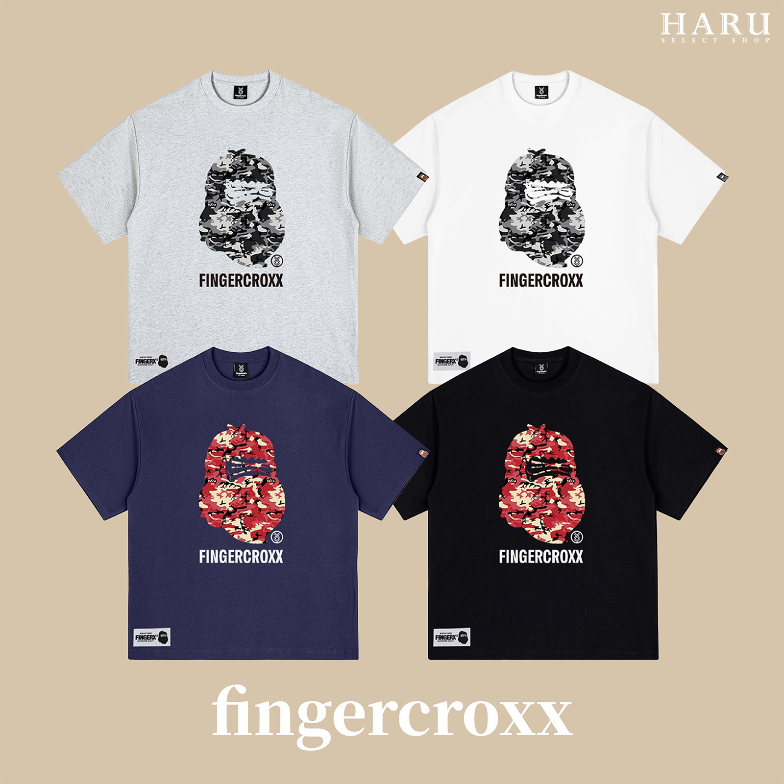 Fingercroxx FGXX  BAPE A BATHING APE 猿人頭 沙漠迷彩 LOGO 短袖 T恤 TEE