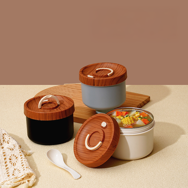 日式木紋保溫碗