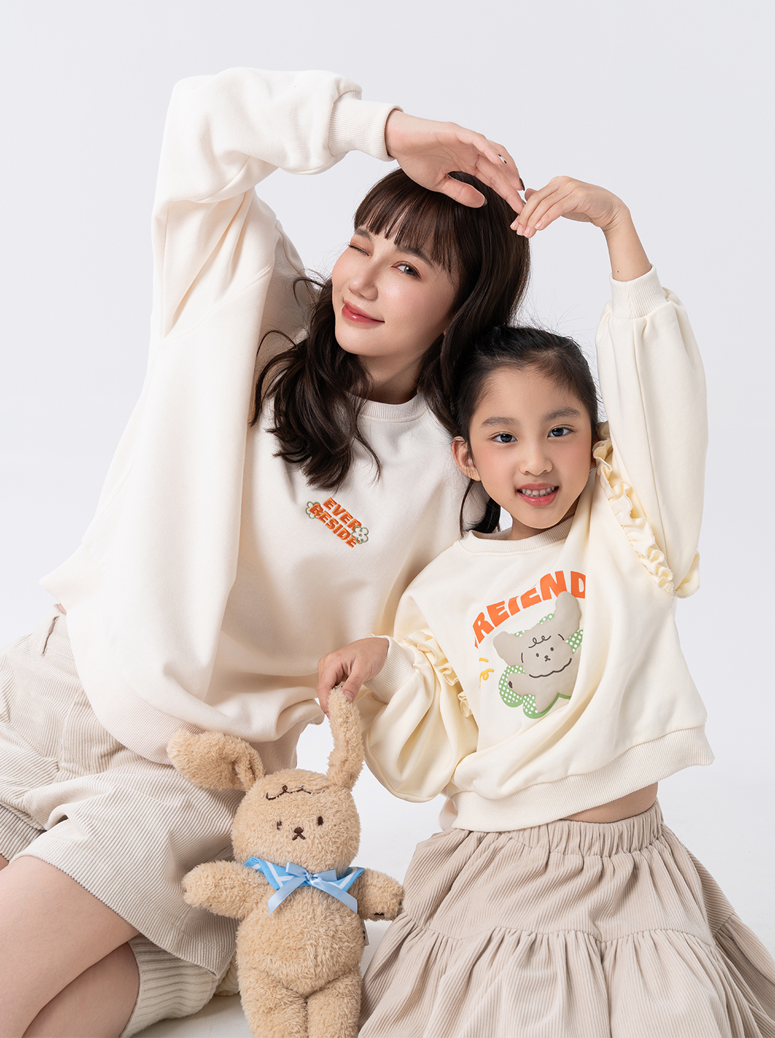 軟軟兔花花網點T恤【童裝】【親子款】