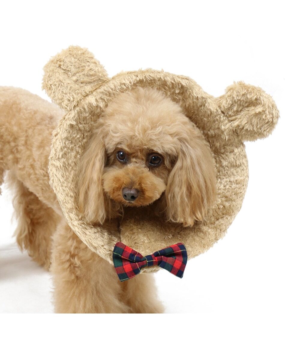 【PET PARADISE】寵物用品-防舔咬頭套 小熊S