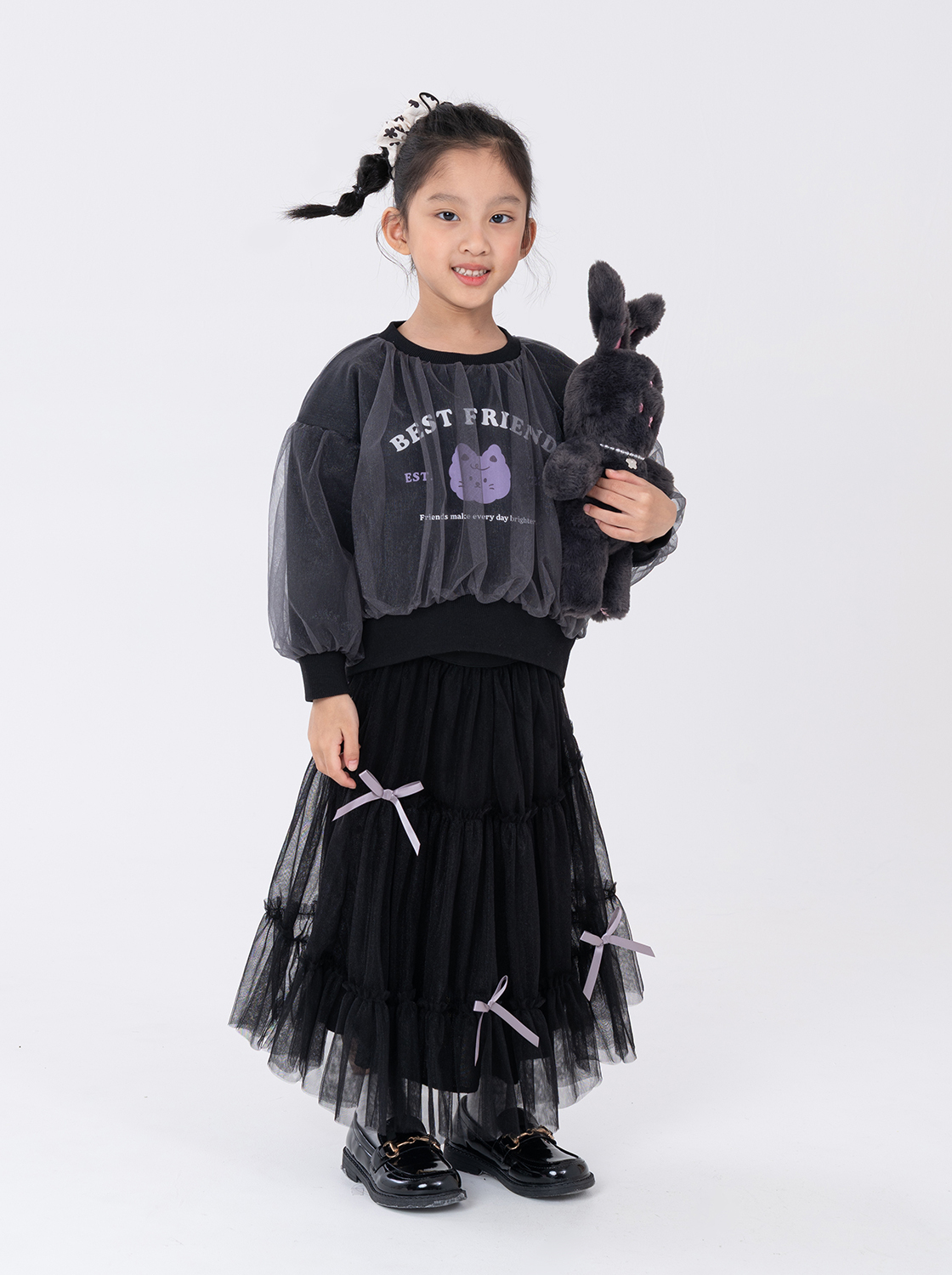 軟軟兔假兩件蓬紗上衣【童裝】