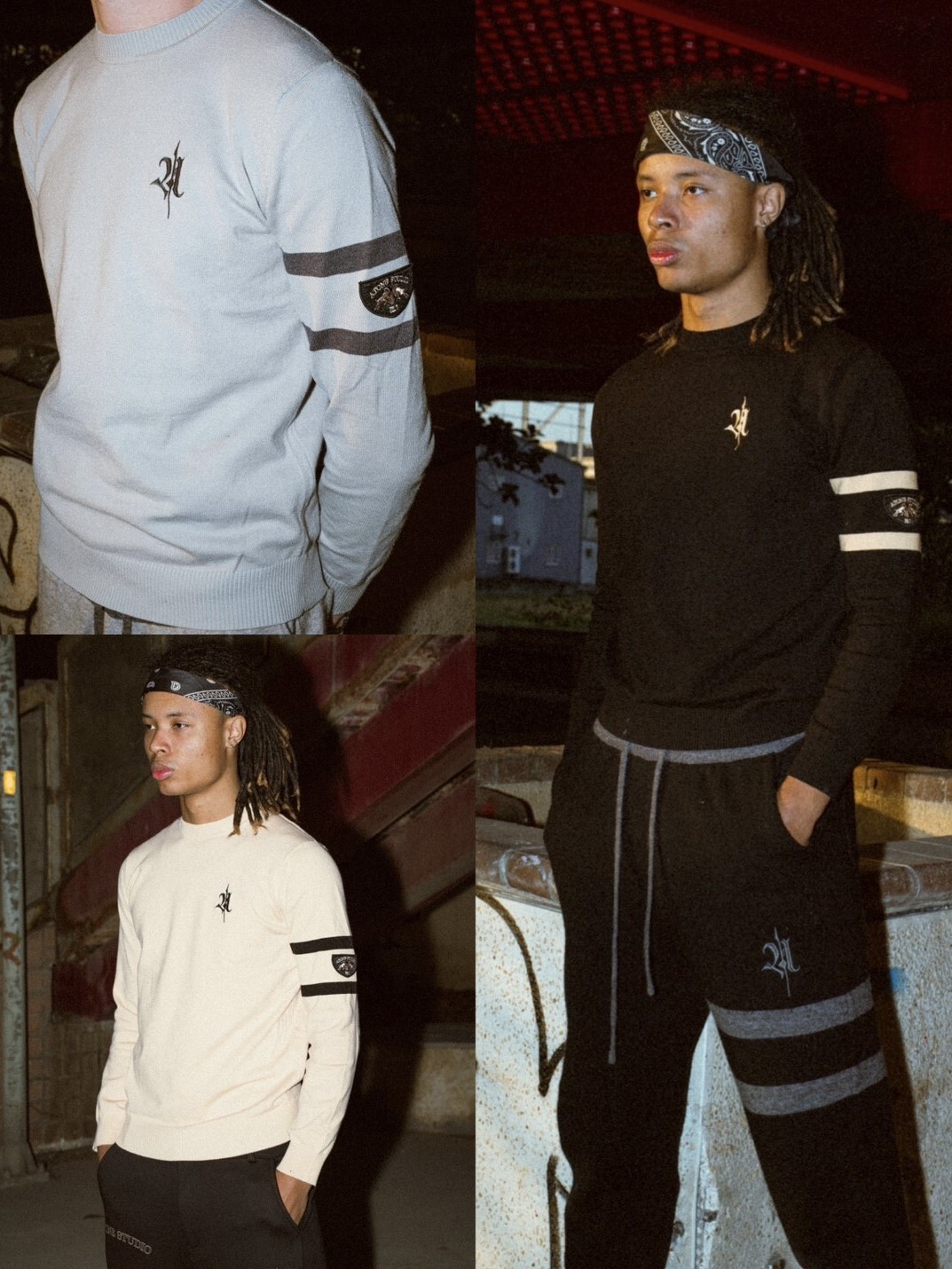 ATONE STUDIO 刺繡皇家Logo 貼布針織衛衣 合身上衣 ‘’ATONE Canvas Patch Knit Crewneck‘’