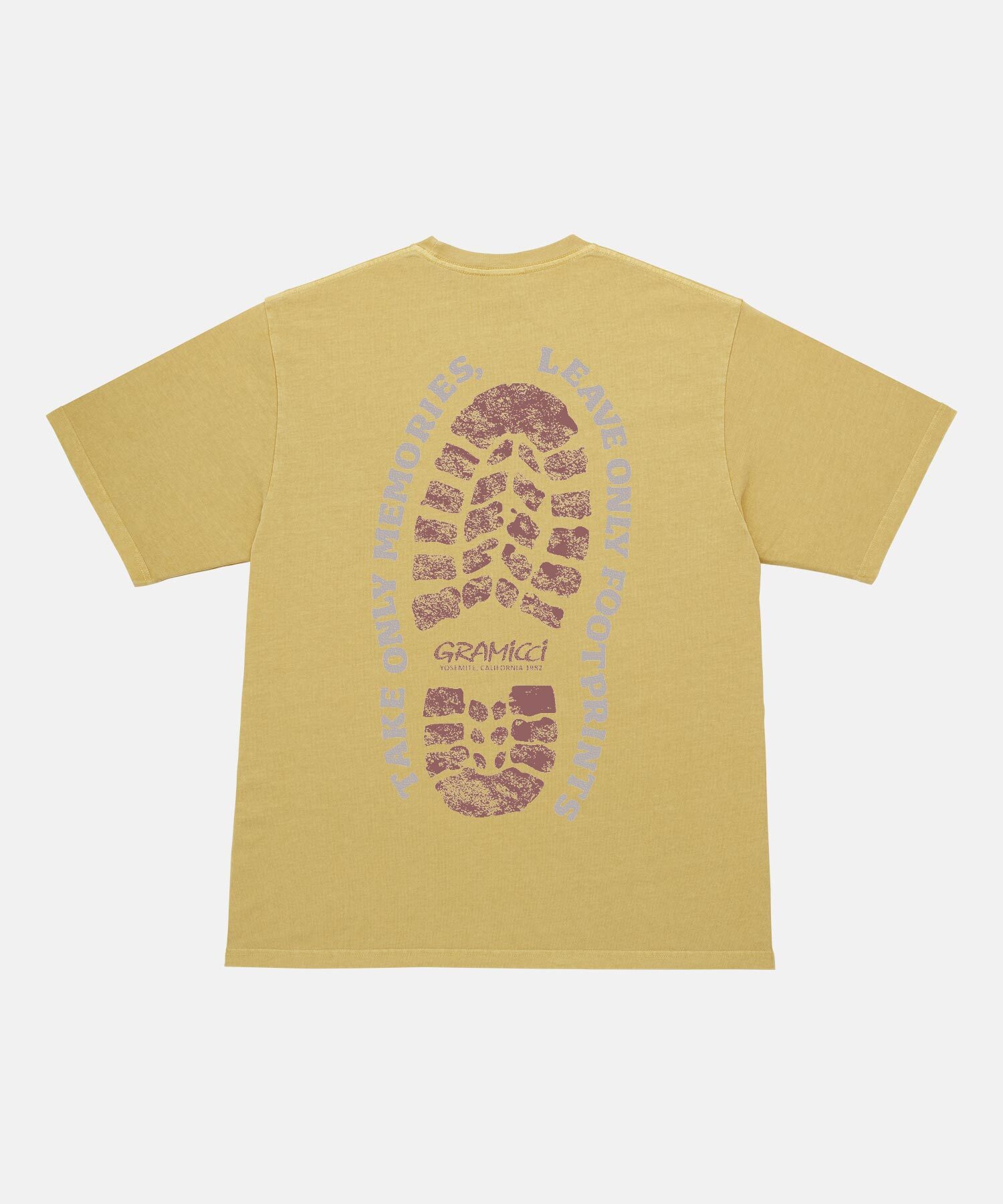 GRAMICCI｜FOOTPRINTS TEE PIGMENT DYED "SULPHUR PIGMENT"