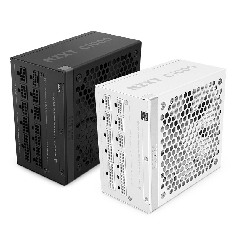 NZXT 恩傑 C1000 金牌全模組全日系ATX3.1 靜音電源供應器 黑色/白色