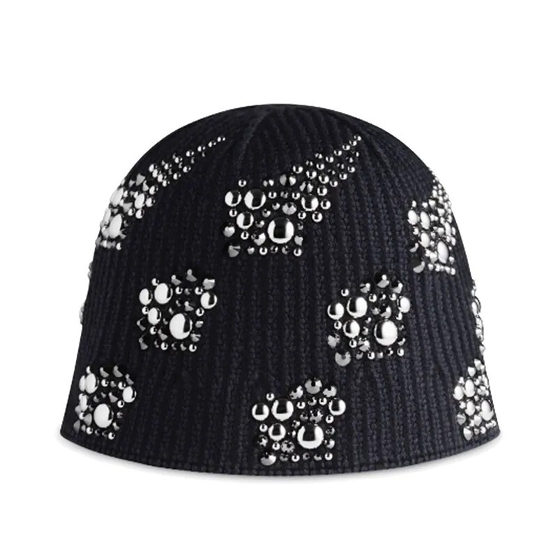 iSNEAKERS｜ATiiSSU HINE BEANIE 水鑽毛帽 白色/黑色