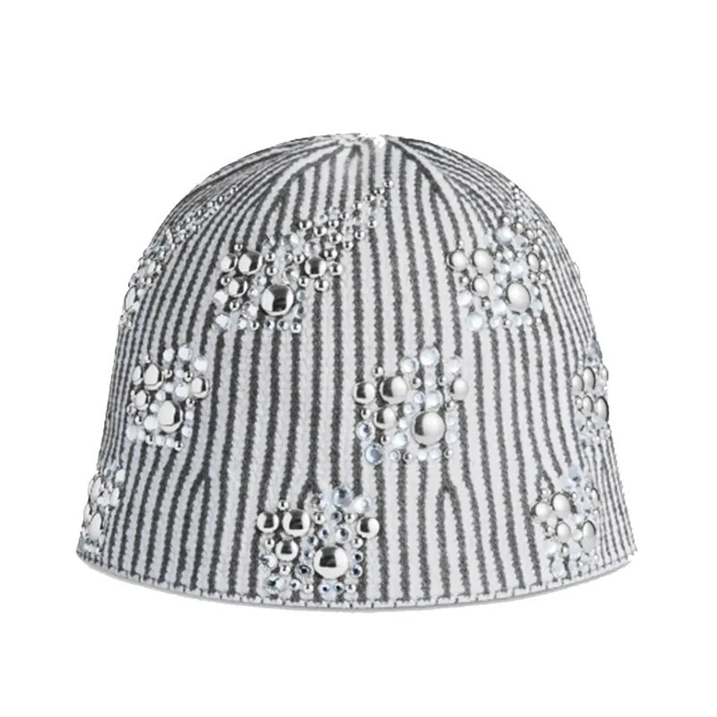 iSNEAKERS｜ATiiSSU HINE BEANIE 水鑽毛帽 白色/黑色