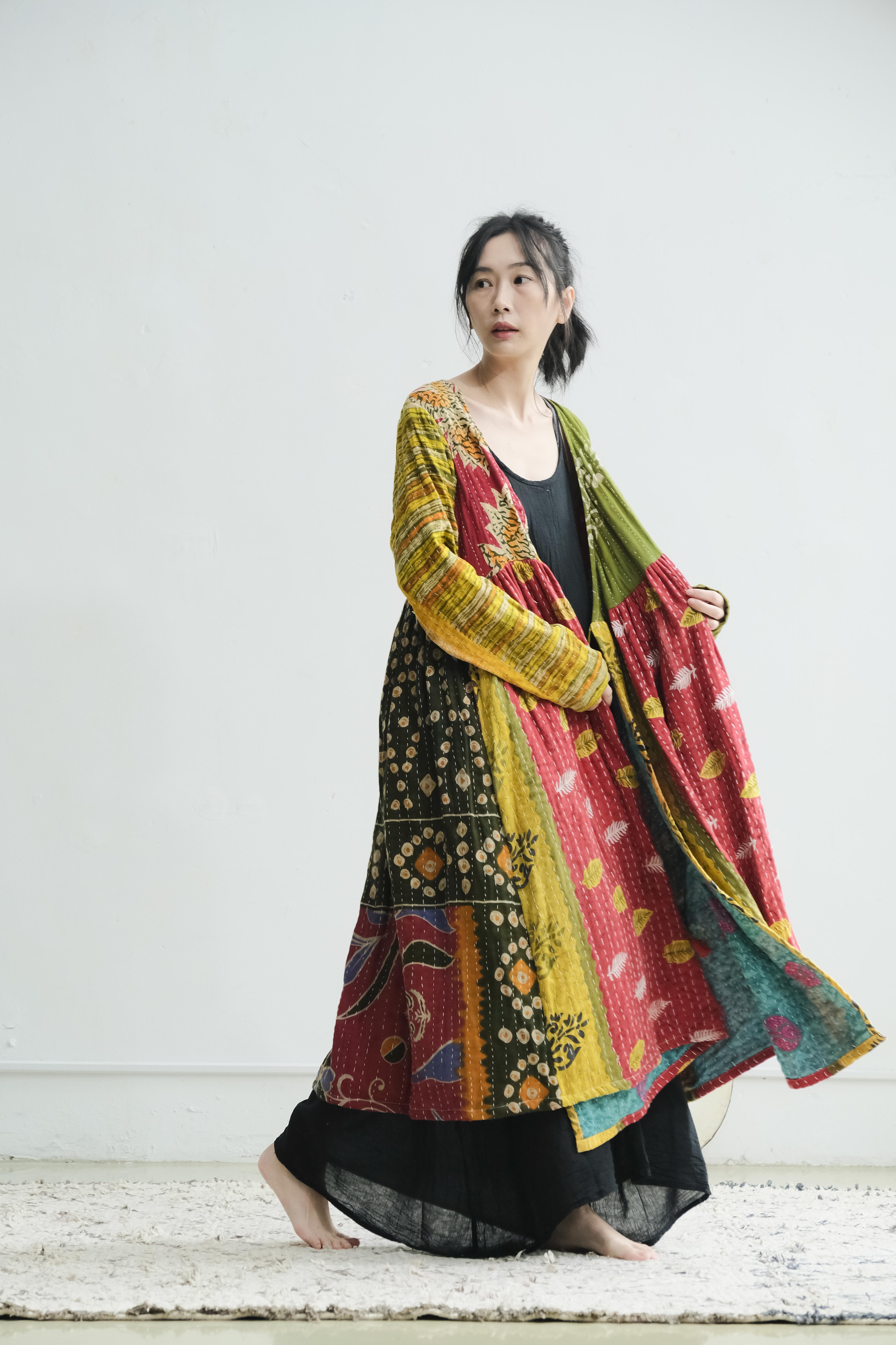 坎塔刺繡綁帶洋裝大衣 香料市集