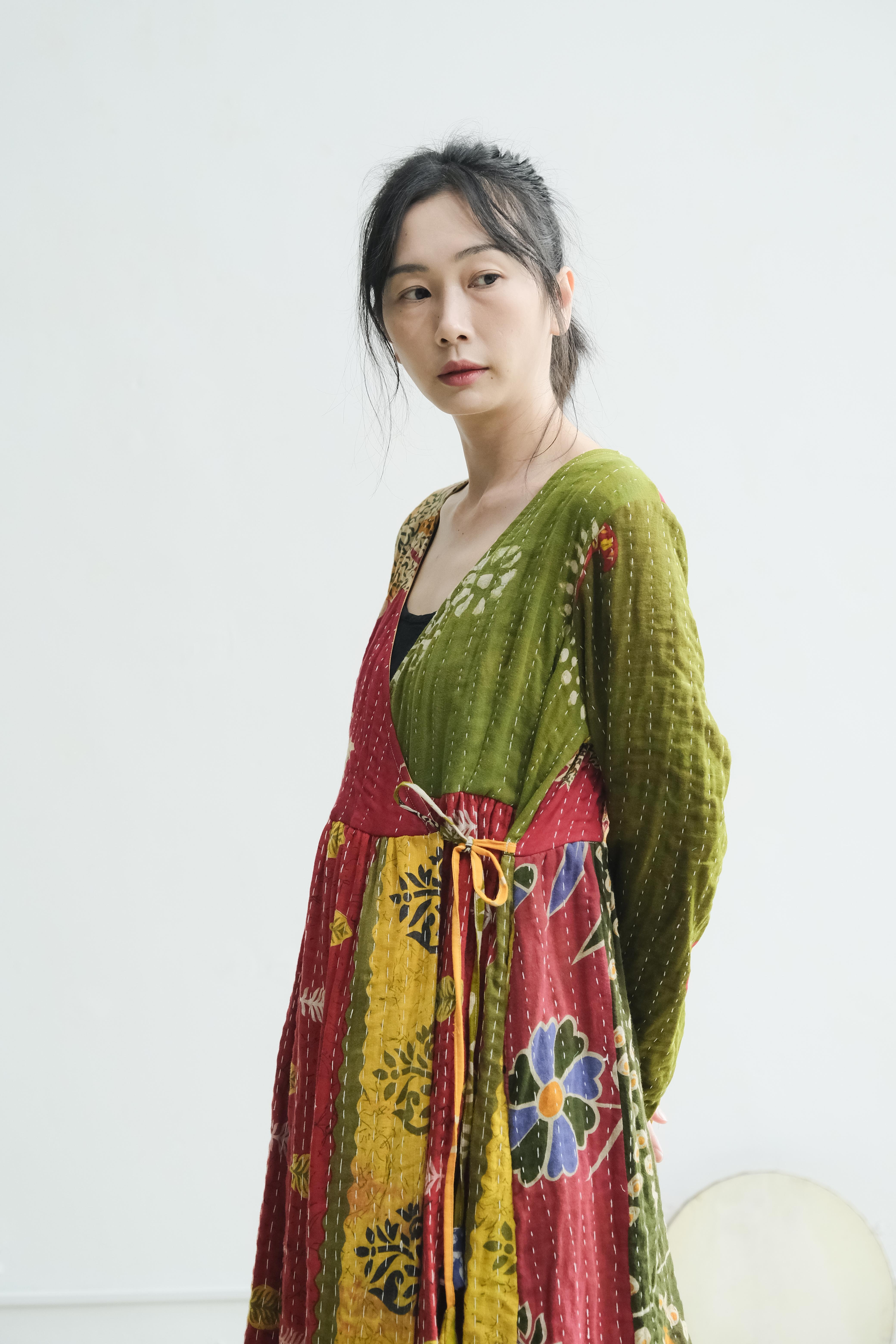 坎塔刺繡綁帶洋裝大衣 香料市集