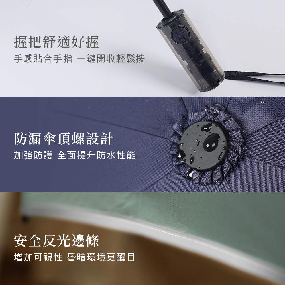 反向折傘 貼心反光條包邊細節 提升雨天外出安全性
