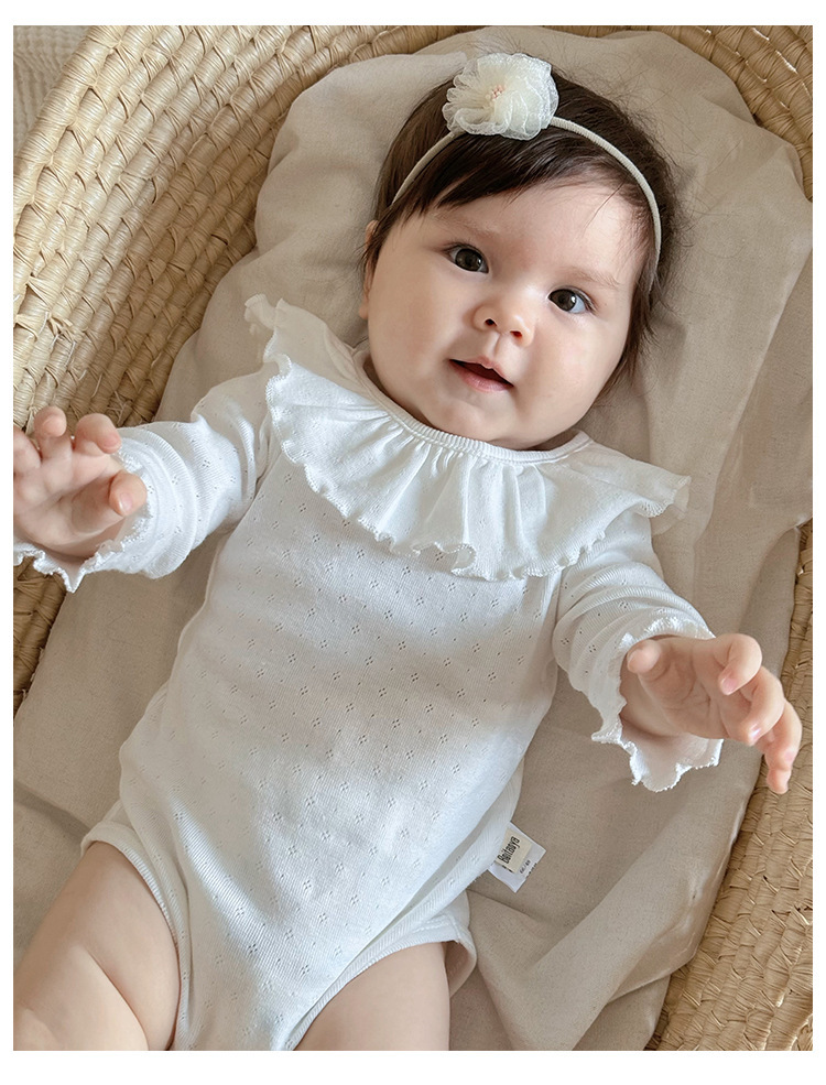 素色荷葉領包屁衣(66-90)