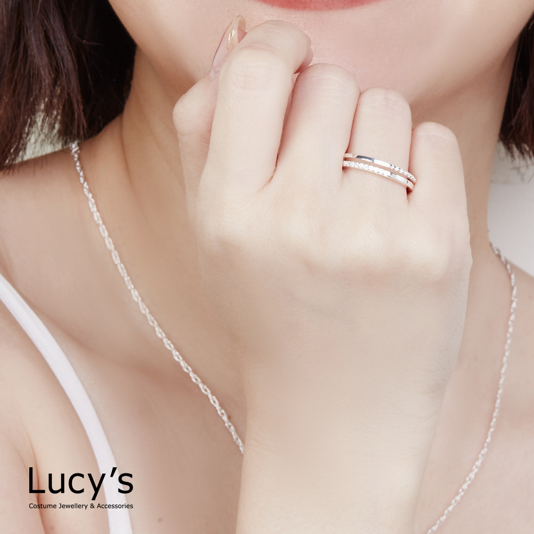 925純銀 雙層光映 戒指 (二色) (125954/125955)